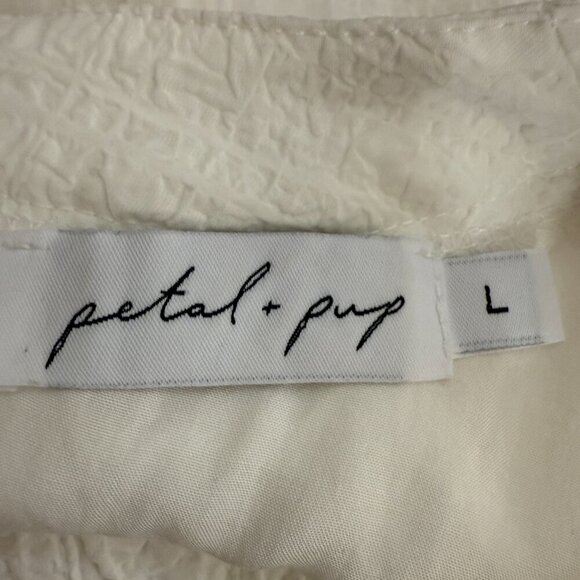 Petal + Pup Quinnie Balloon Sleeve Mini Dress Women's Large White Party Bridal - Picture 13 of 14